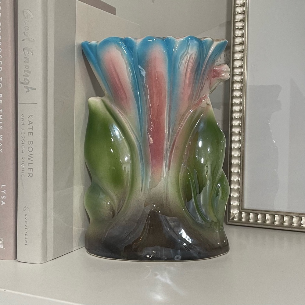 Vintage Ceramic Horse Vase Planter Lusterware Equestrian Mare Foal - Picture 4 of 7